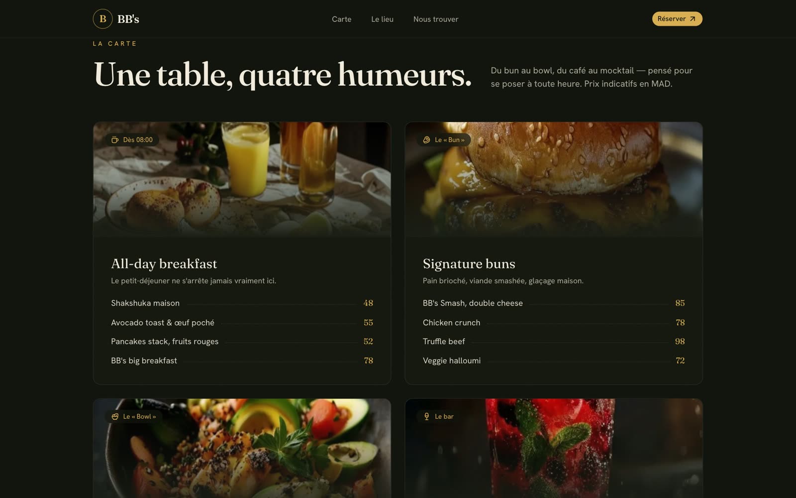 BB's — Bun & Bowl — section du site