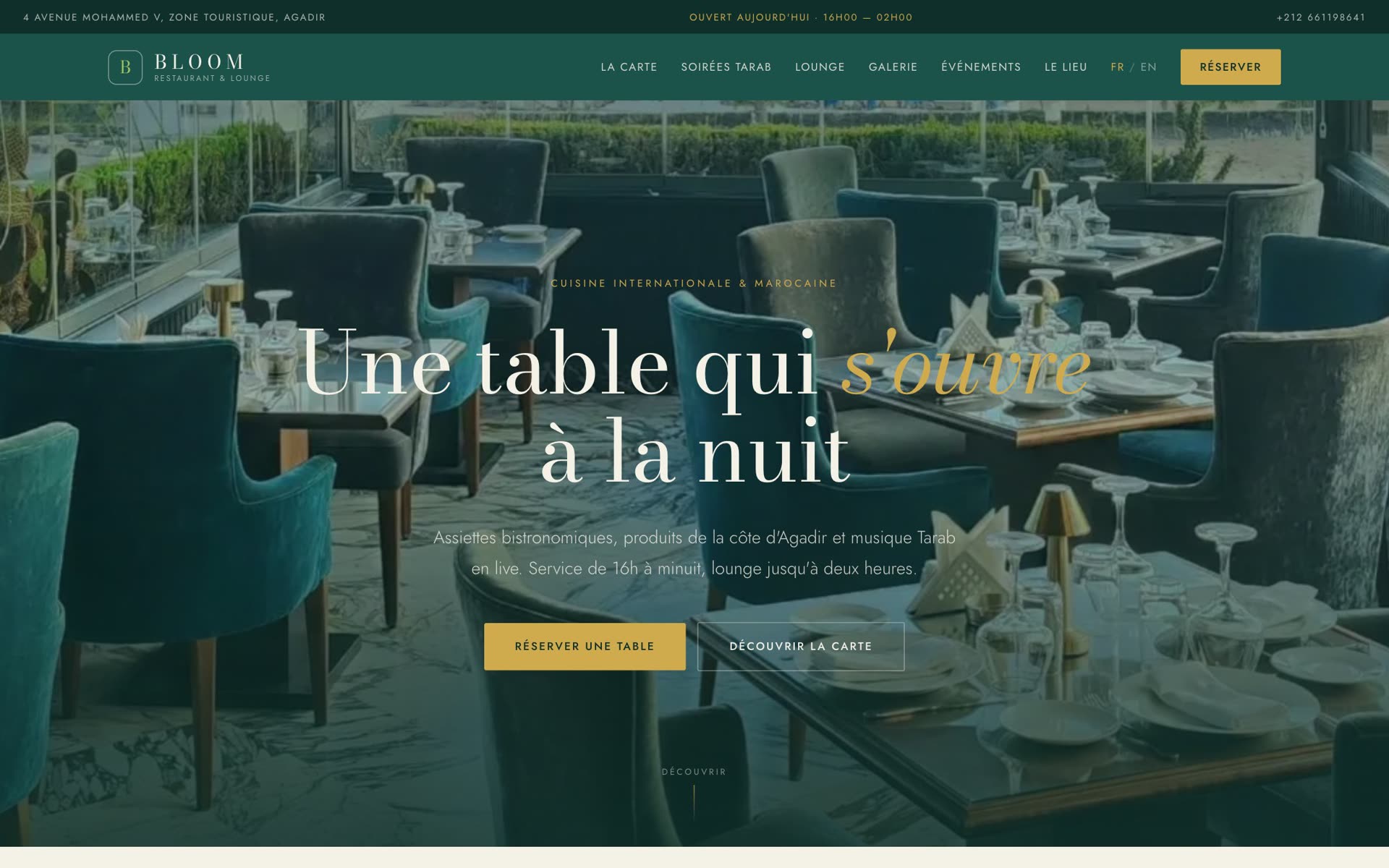 Bloom — page d'accueil