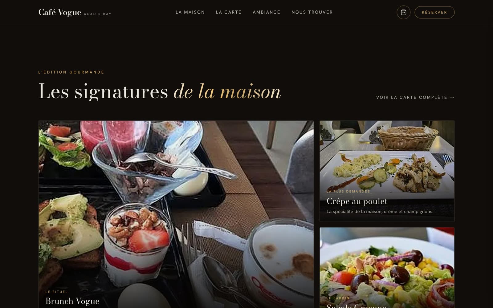 Café Vogue — section du site