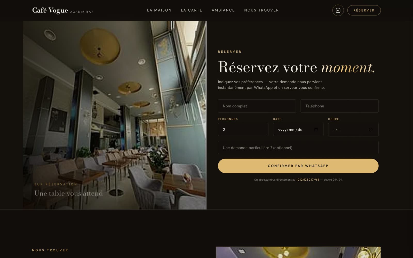 Café Vogue — section du site