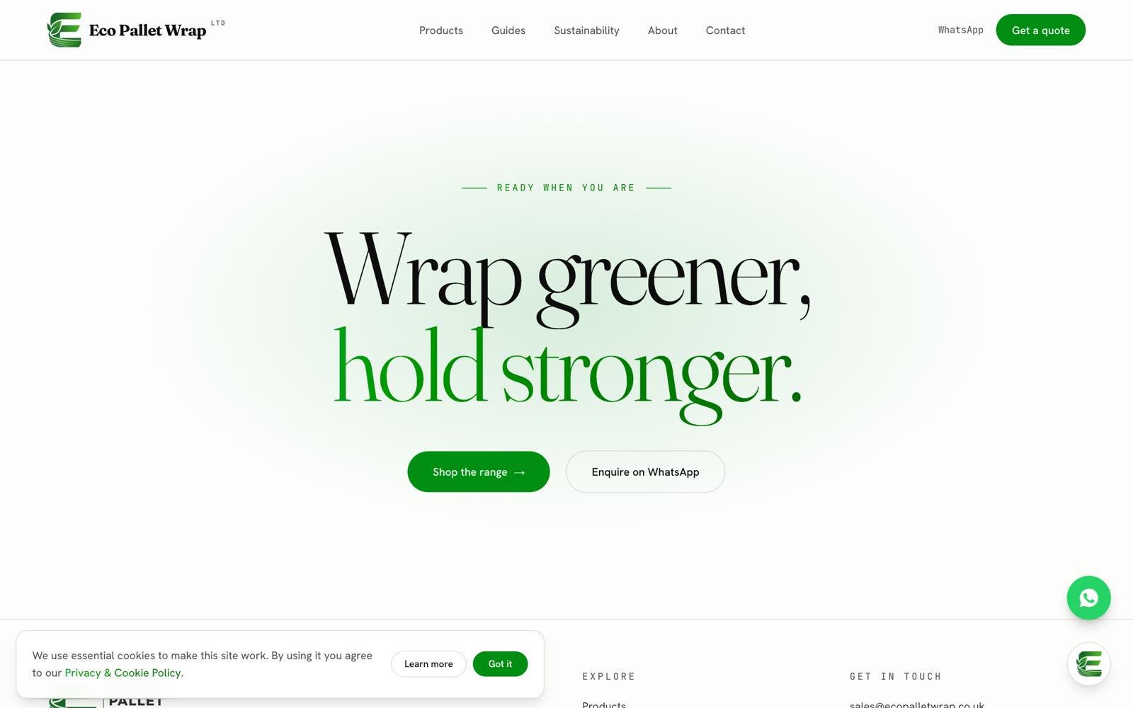Eco Pallet Wrap — section du site