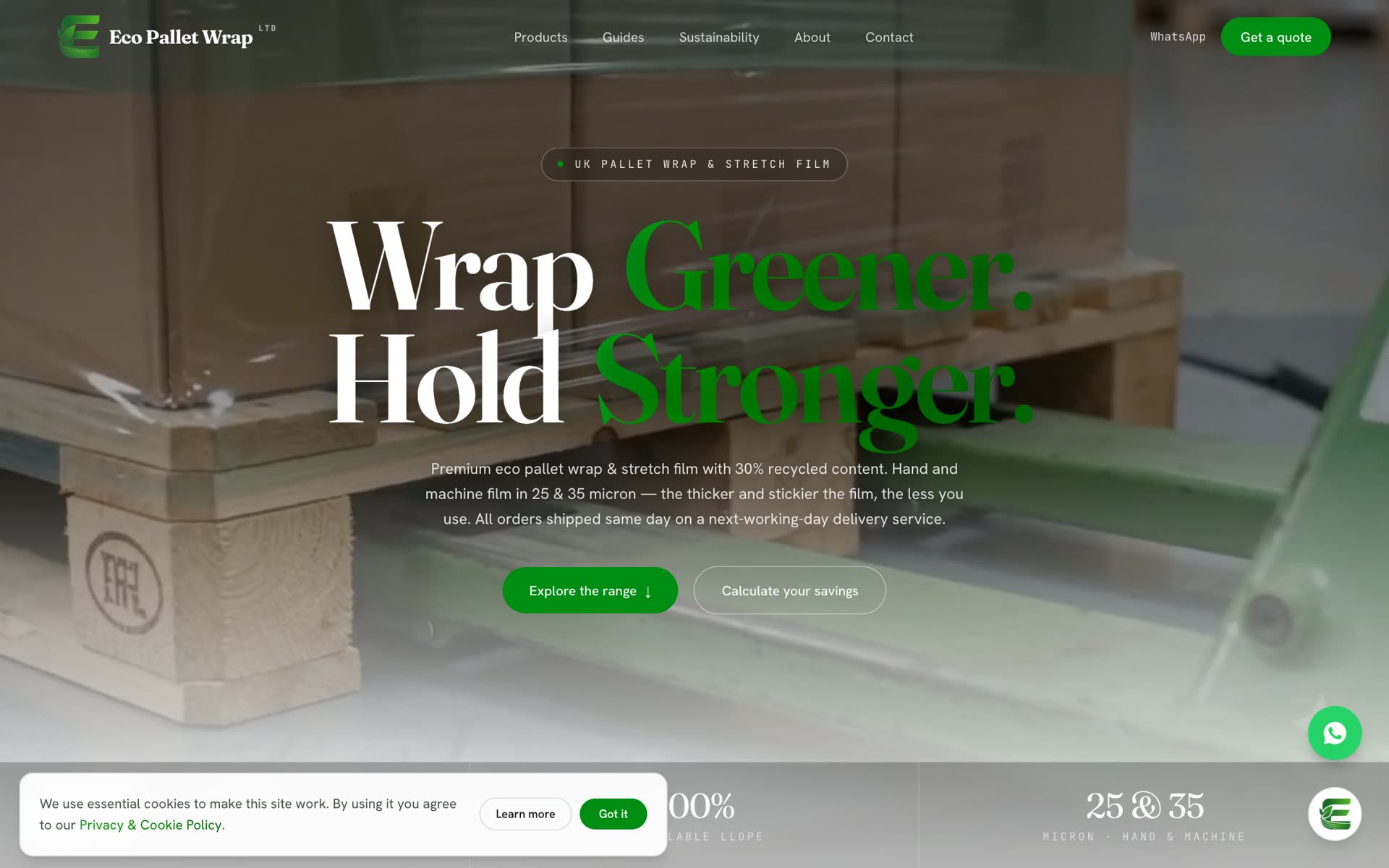 Eco Pallet Wrap — page d'accueil