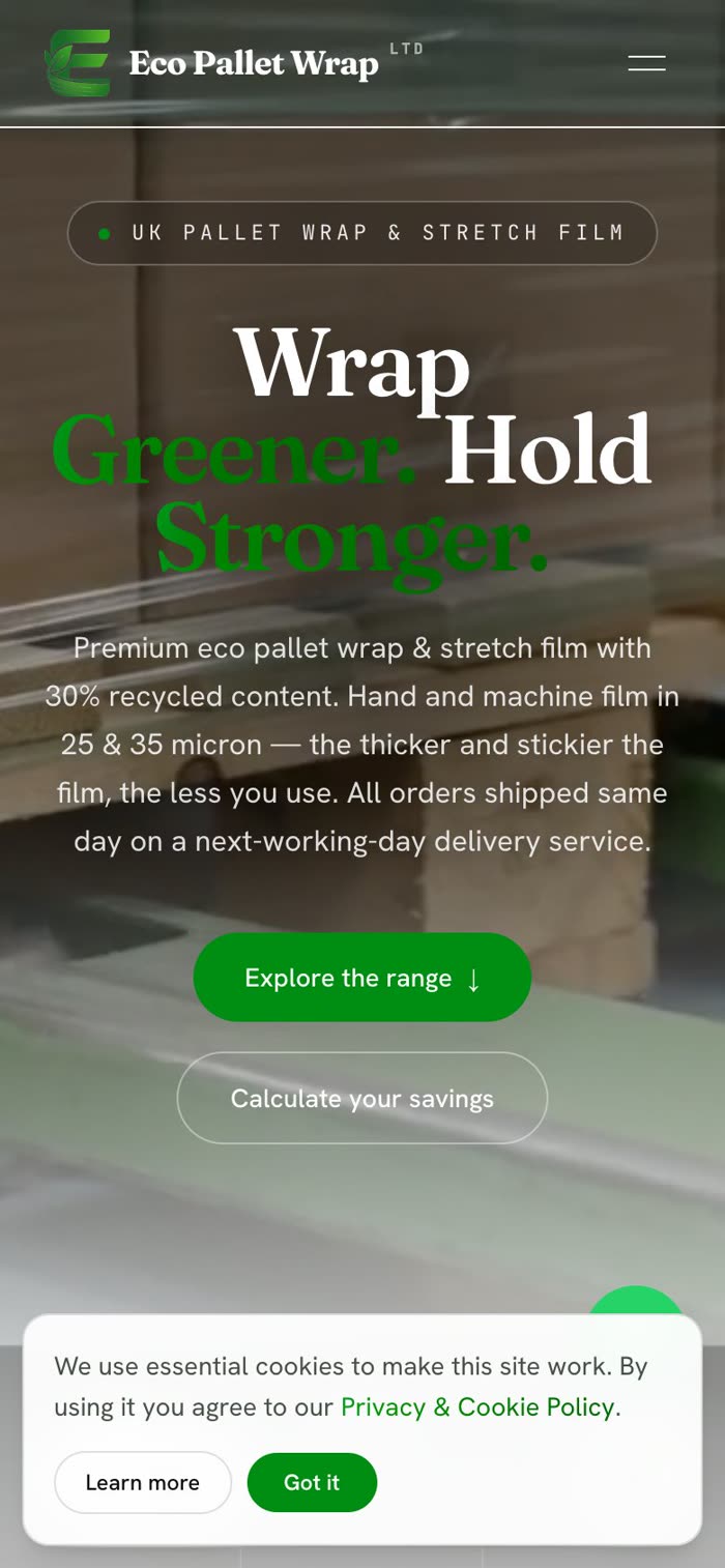 Eco Pallet Wrap sur mobile