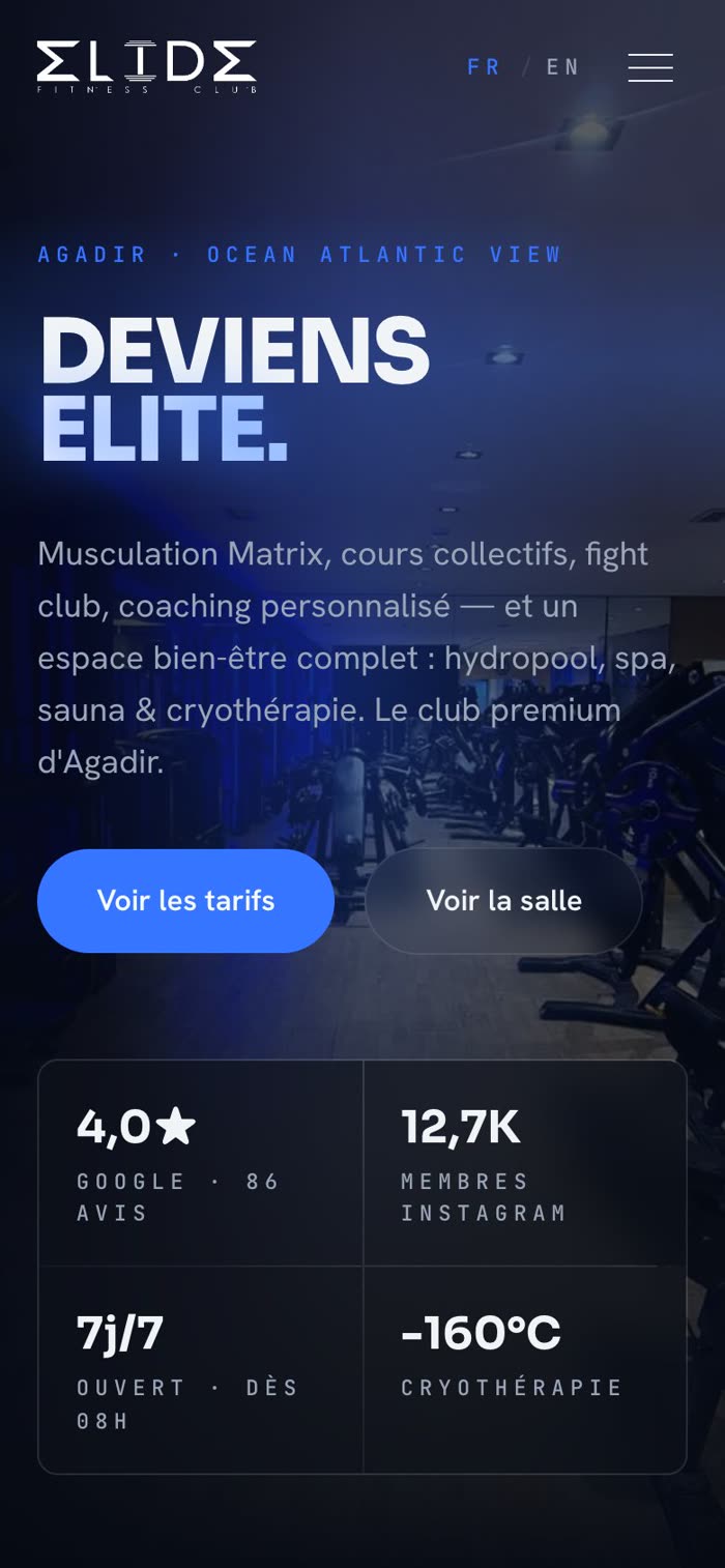 Elide Fitness Club sur mobile