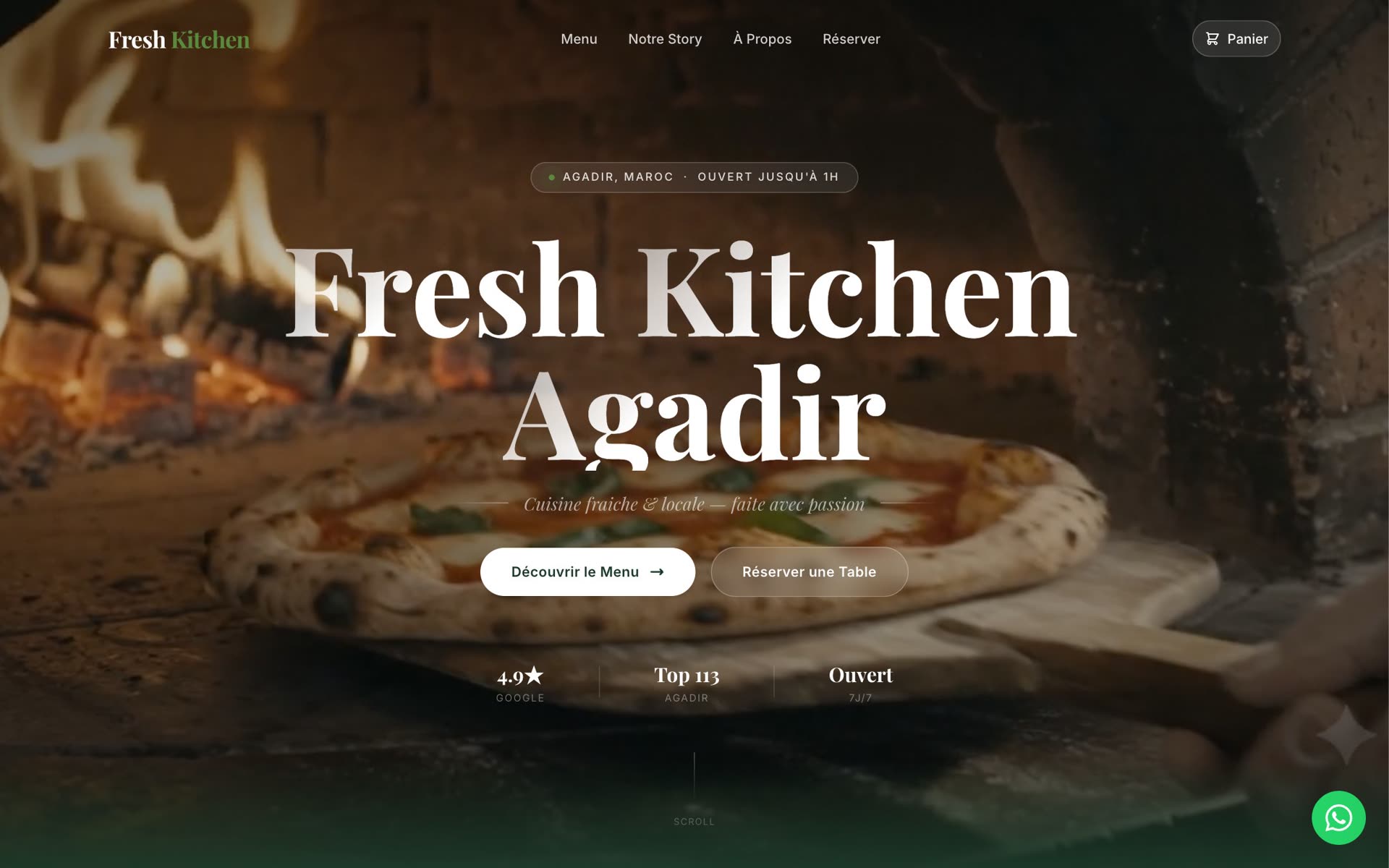 Fresh Kitchen — page d'accueil