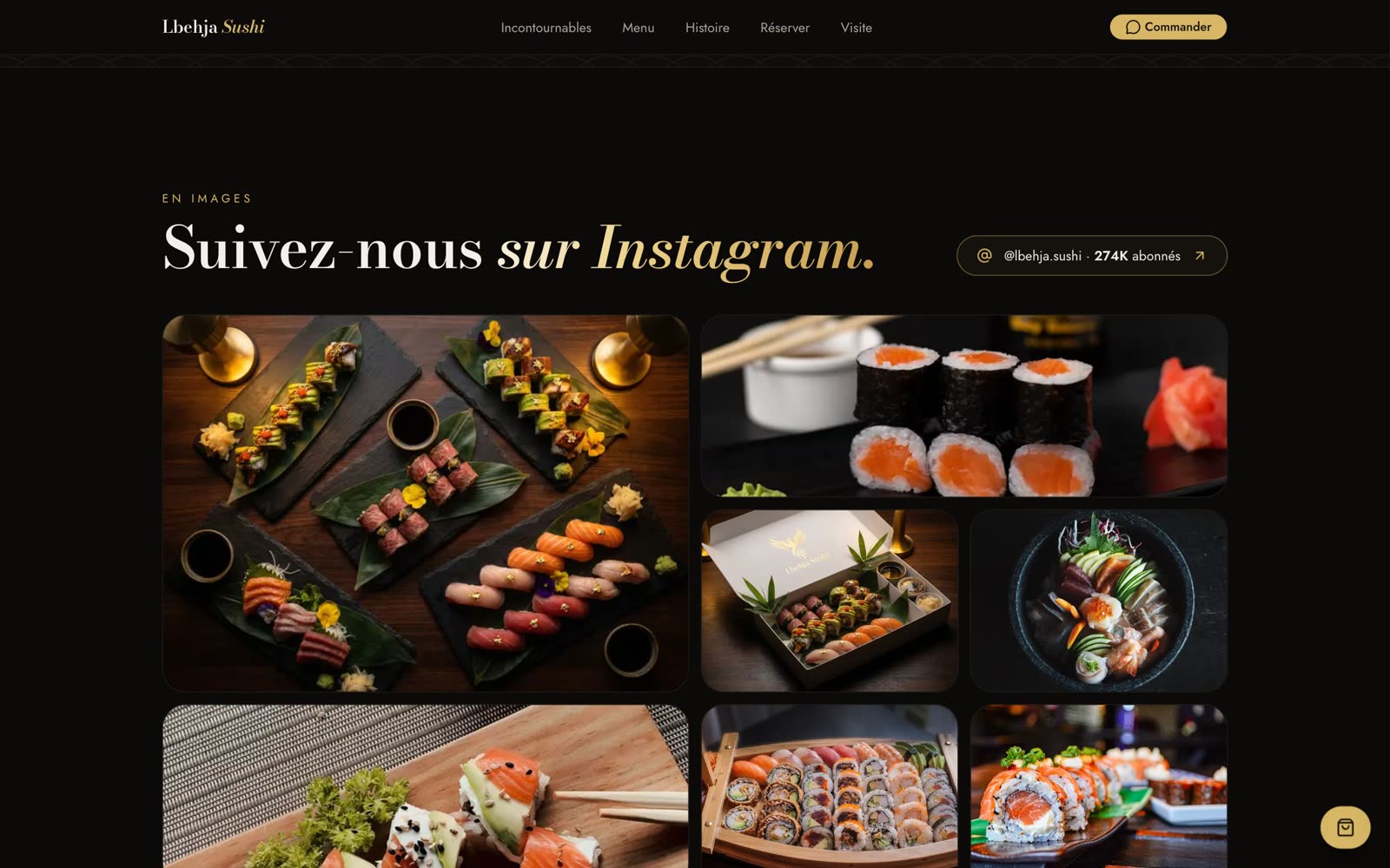 Lbehja Sushi — section du site