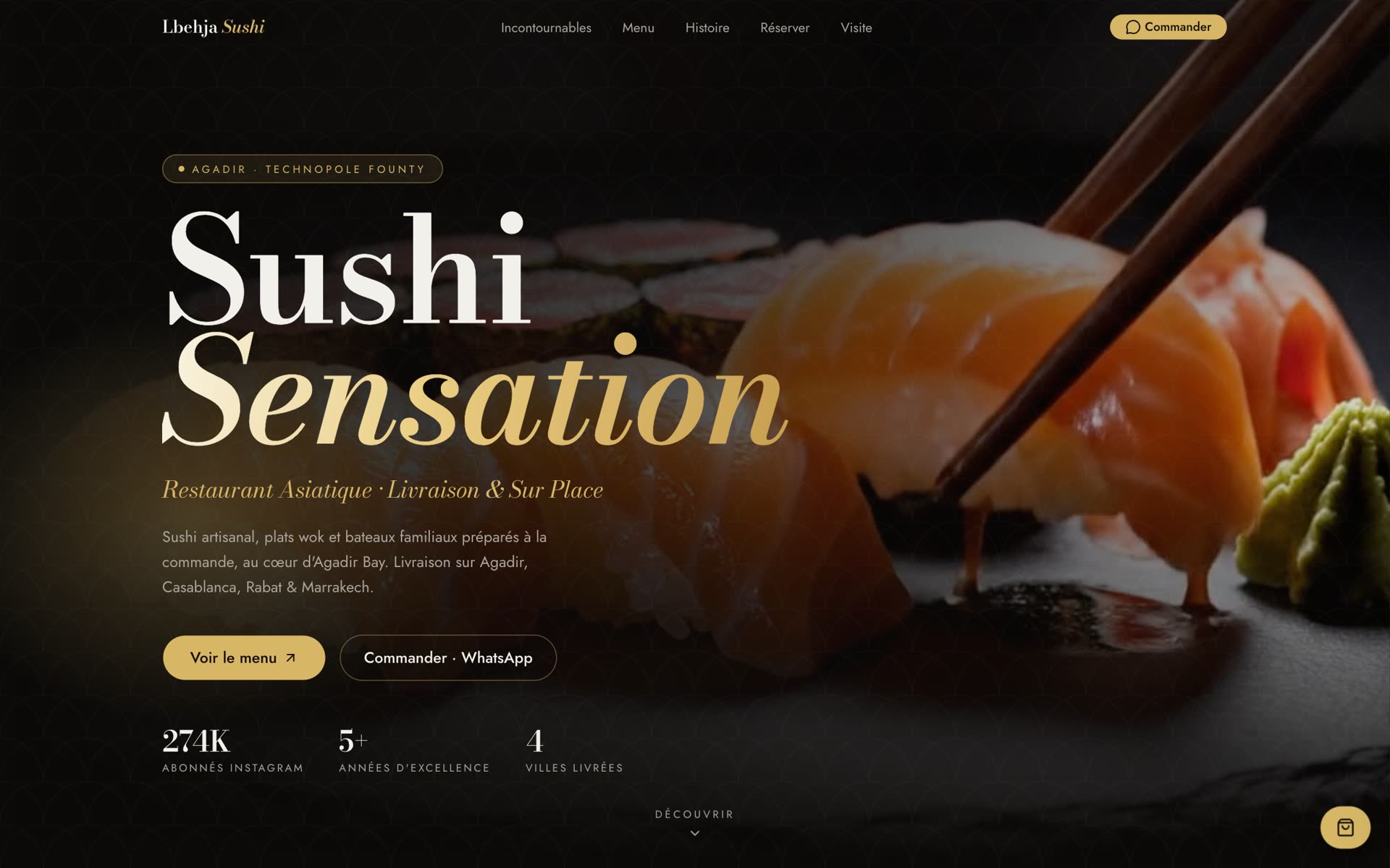 Lbehja Sushi — page d'accueil