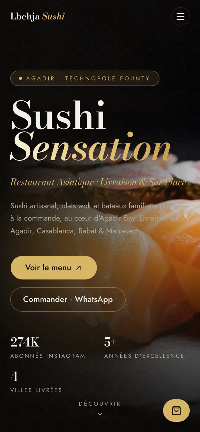 Lbehja Sushi sur mobile