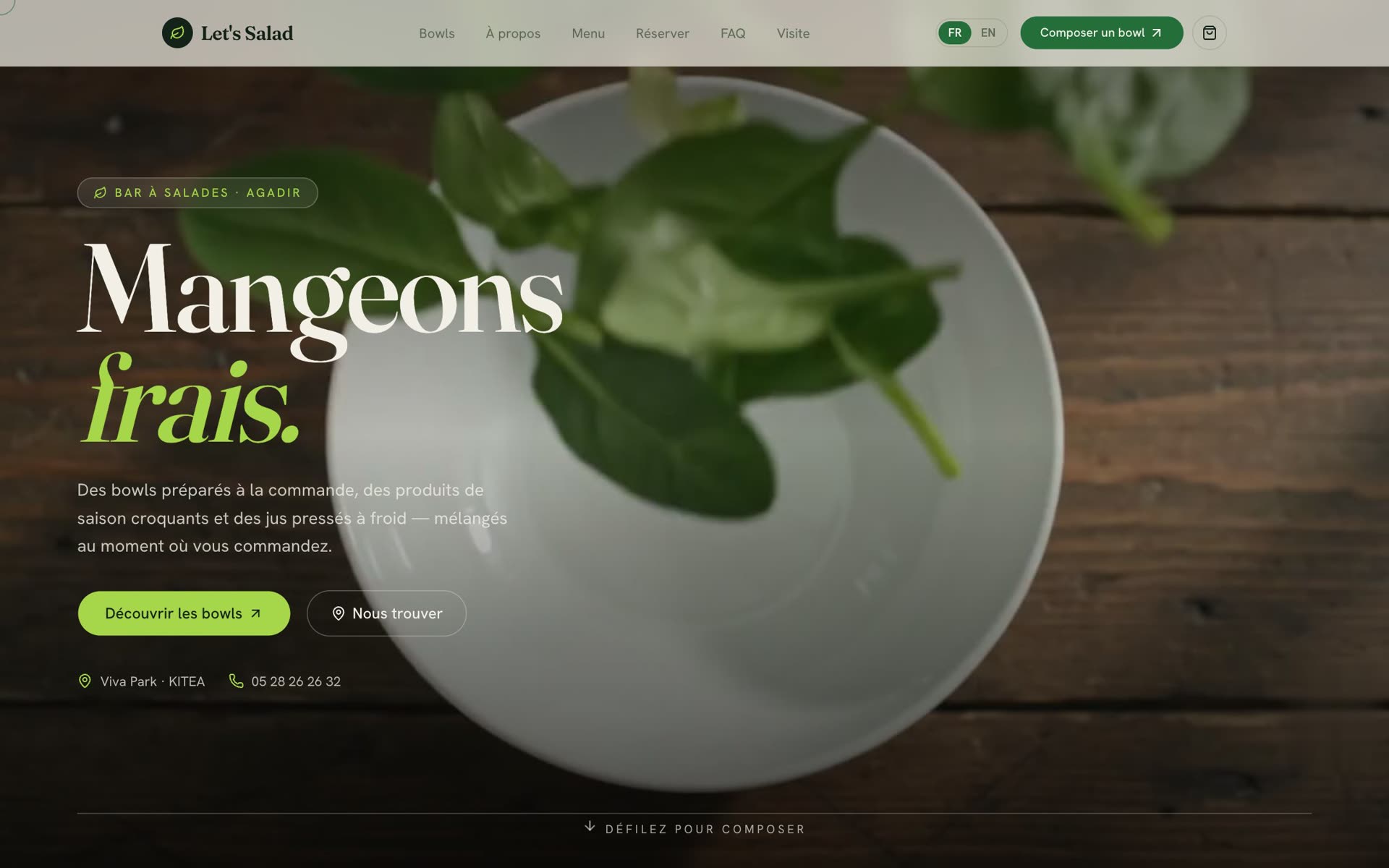 Let's Salad — page d'accueil