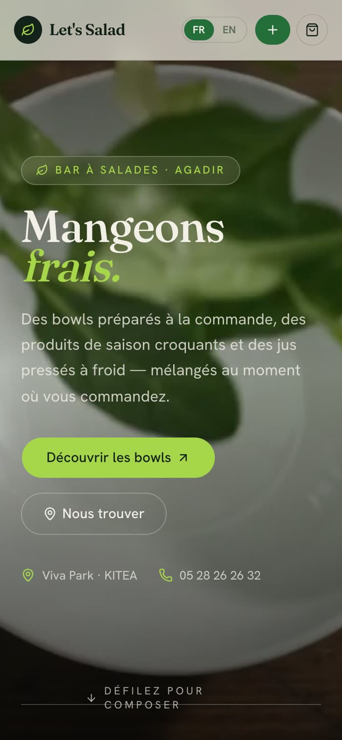 Let's Salad sur mobile