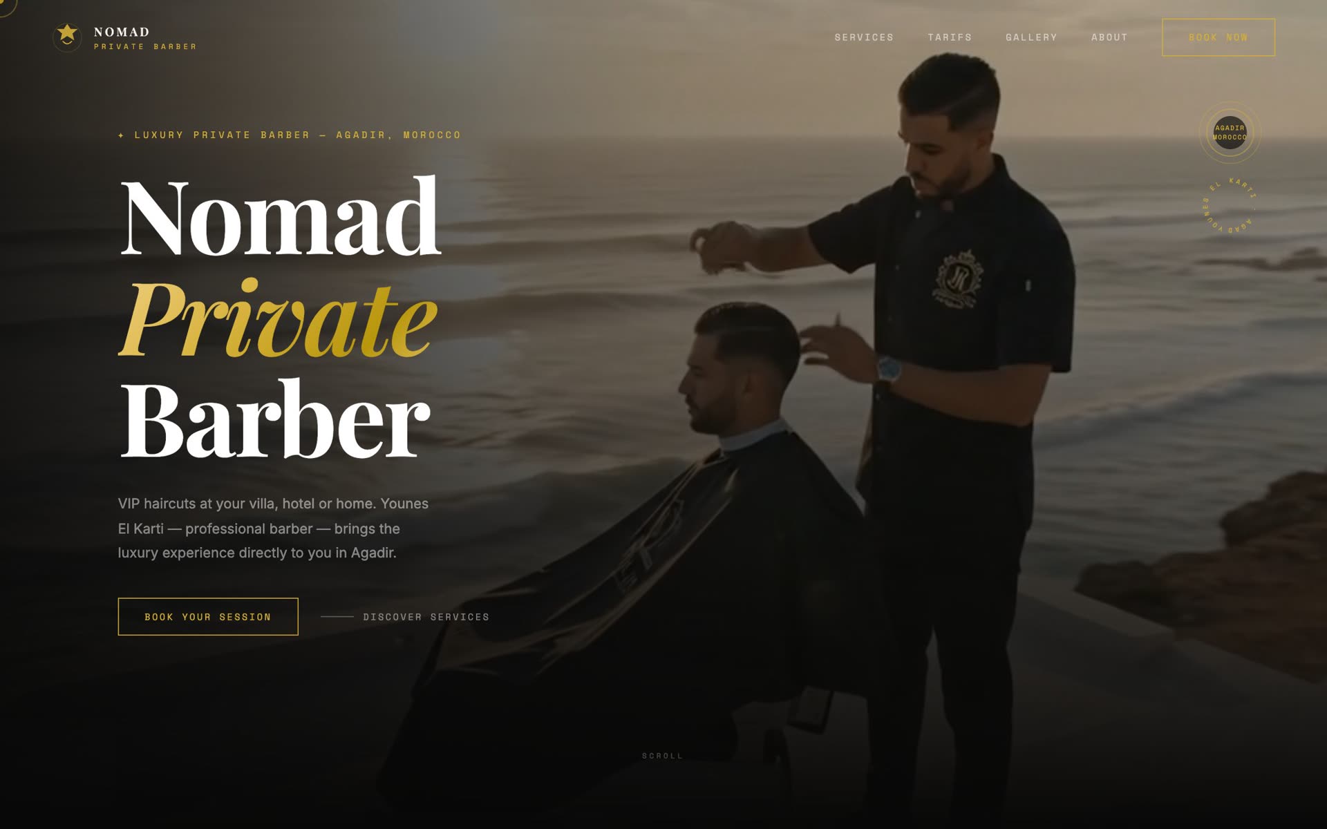 Nomad Private Barber — page d'accueil