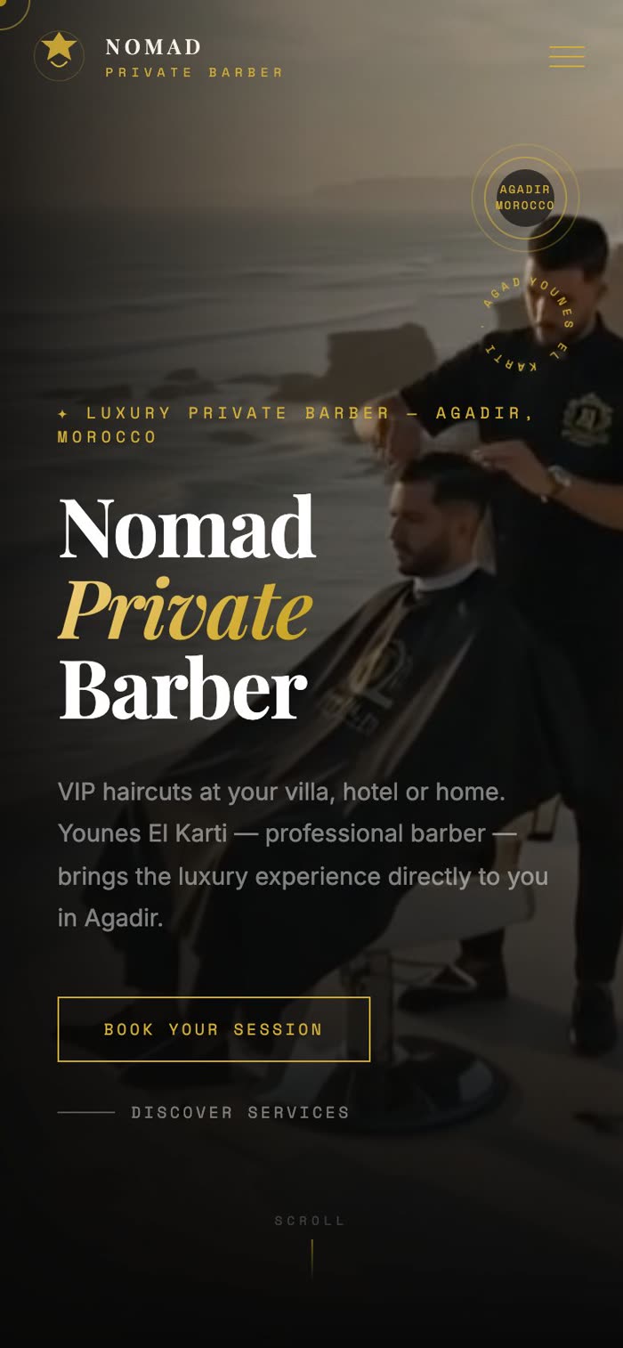 Nomad Private Barber sur mobile