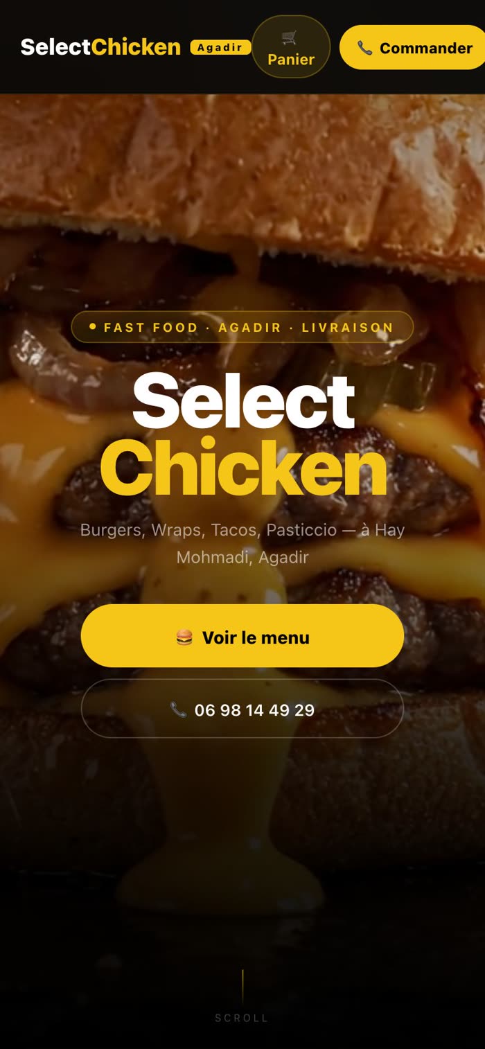 Select Chicken sur mobile