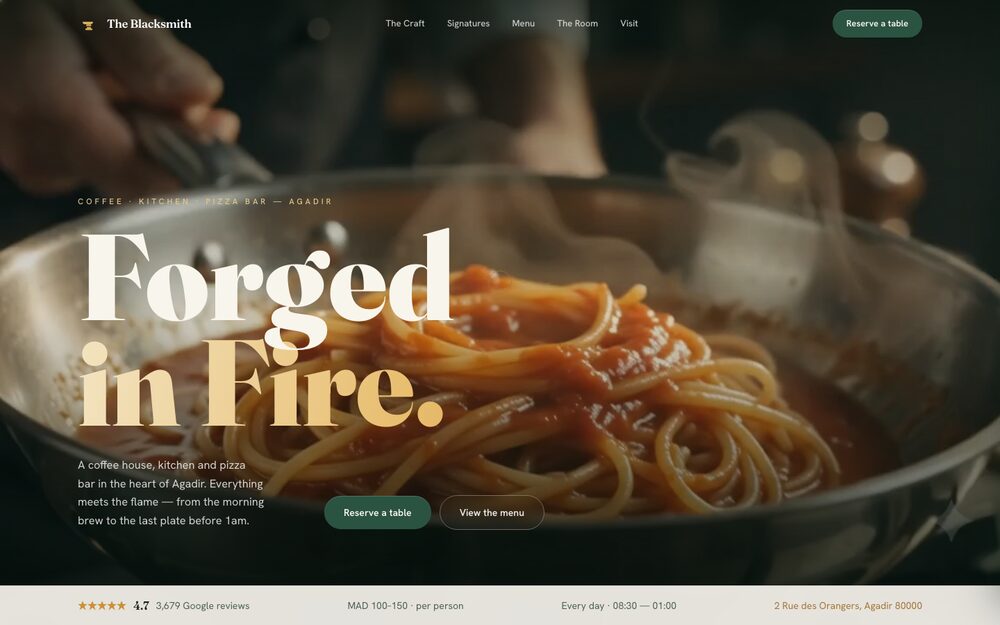 The Blacksmith — website homepage