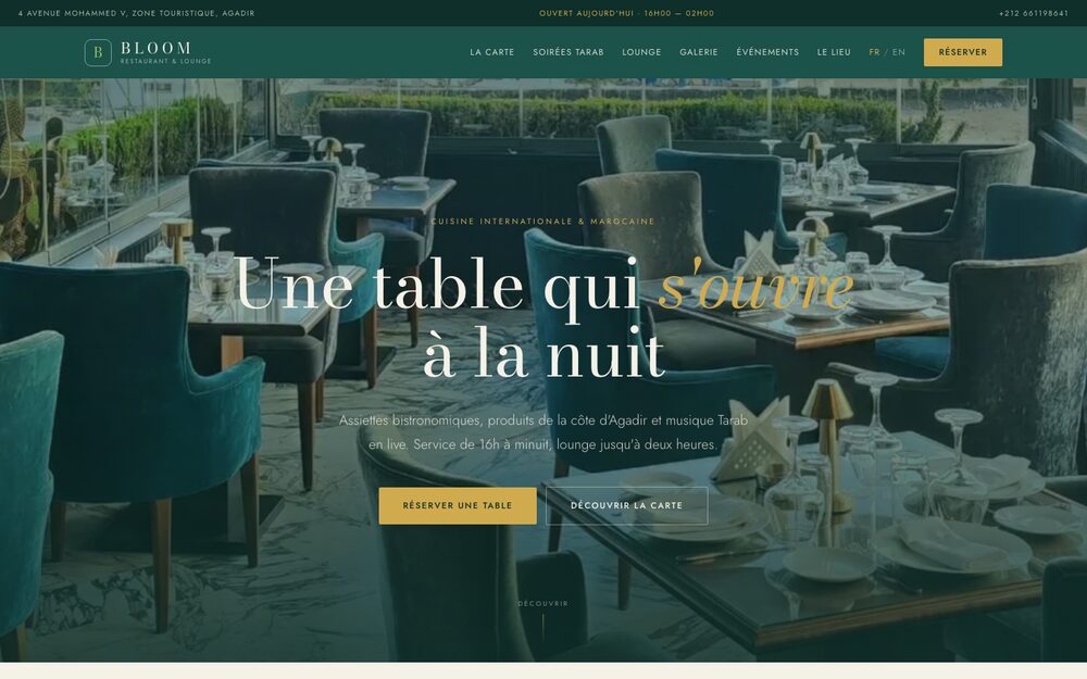 Bloom — website homepage