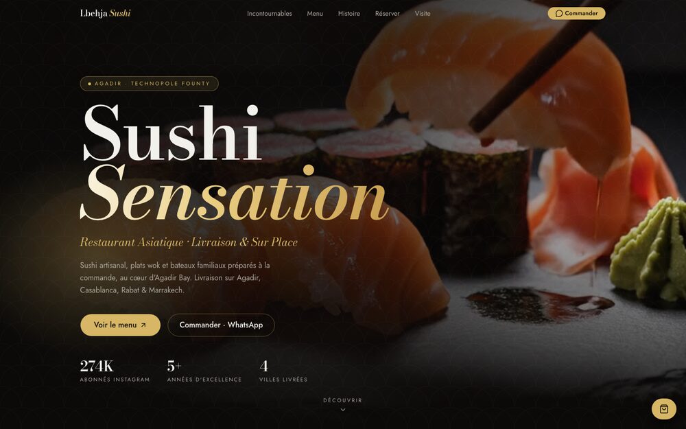 Lbehja Sushi — website homepage