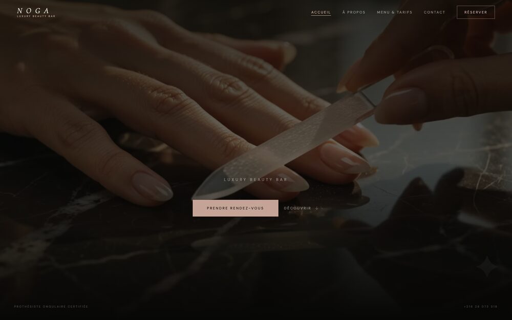 Noga Luxury Beauty Bar — website homepage