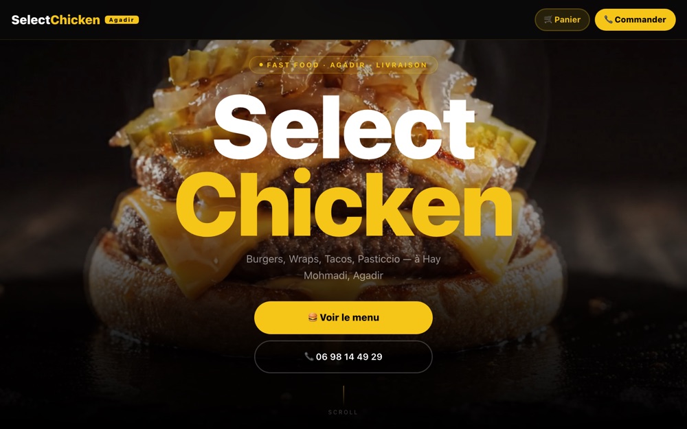 Select Chicken — website homepage